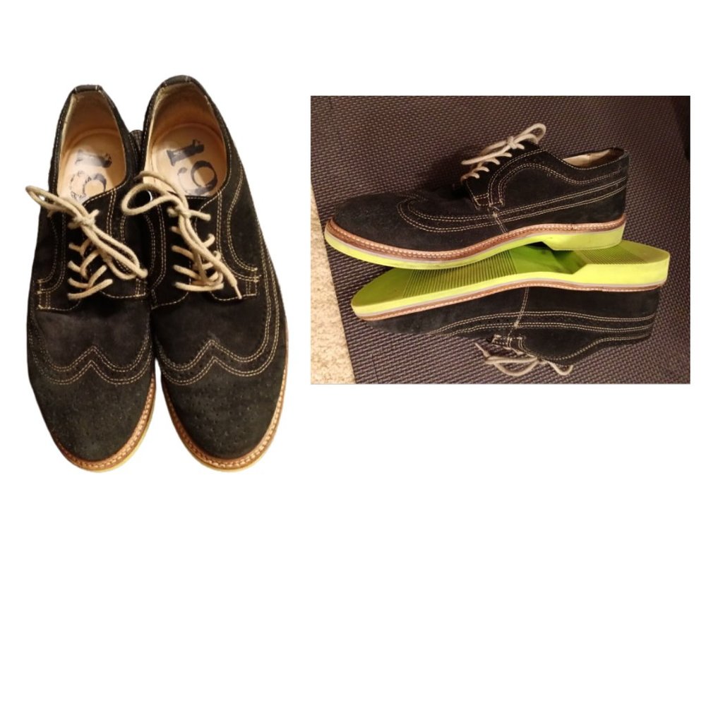 1901 Nordstrom Black Suede Leather Oxford Shoes Men's Size 10.5